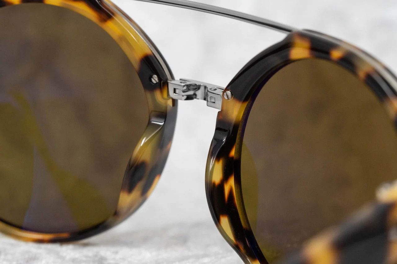 Ann Demeulemeester Ann Demeulemeester Sunglasses Round Tortoise Titanium Size ONE SIZE - 10 Thumbnail