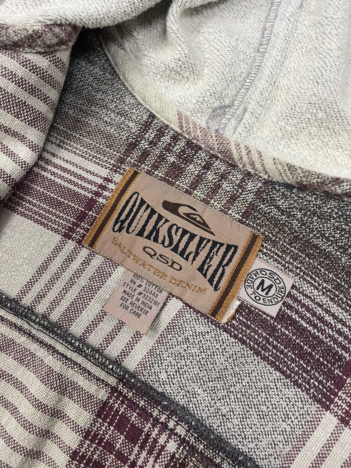 Quiksilver Quiksilver Saltwater denim plaid oversized hooded flannel Size US M / EU 48-50 / 2 - 9 Thumbnail