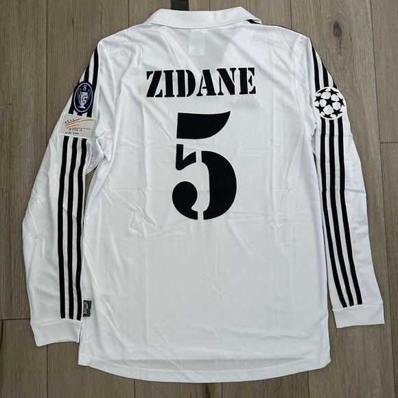 Adidas Zidane #5 Real Madrid Home Retro Jersey 2002 UCL Final White Size US XL / EU 56 / 4 - 5 Thumbnail