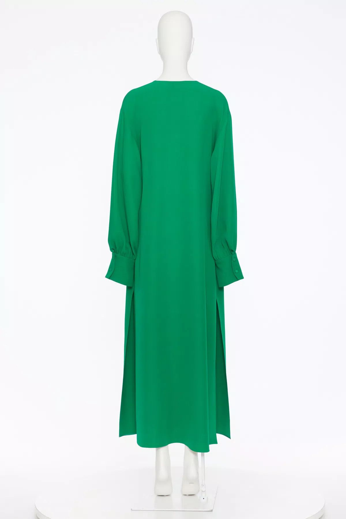 Valentino o1s1wg110925 Cady Couture Kaftan Dress in Pure Green Size S / US 4 / IT 40 - 4 Thumbnail