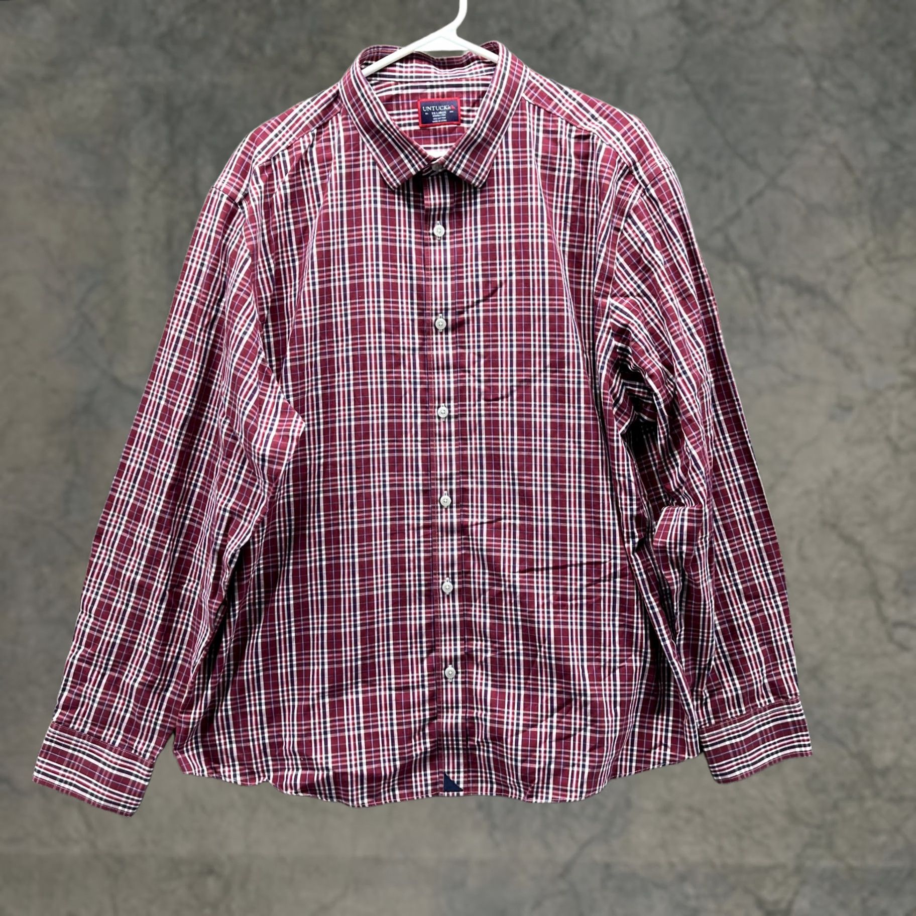 UNTUCKit UNTUCKit Shirt Men XXL Red Button-Down Wrinkle Free Glen Plaid Preppy Check Shirt Size US XXL / EU 58 / 5 - 1 Thumbnail