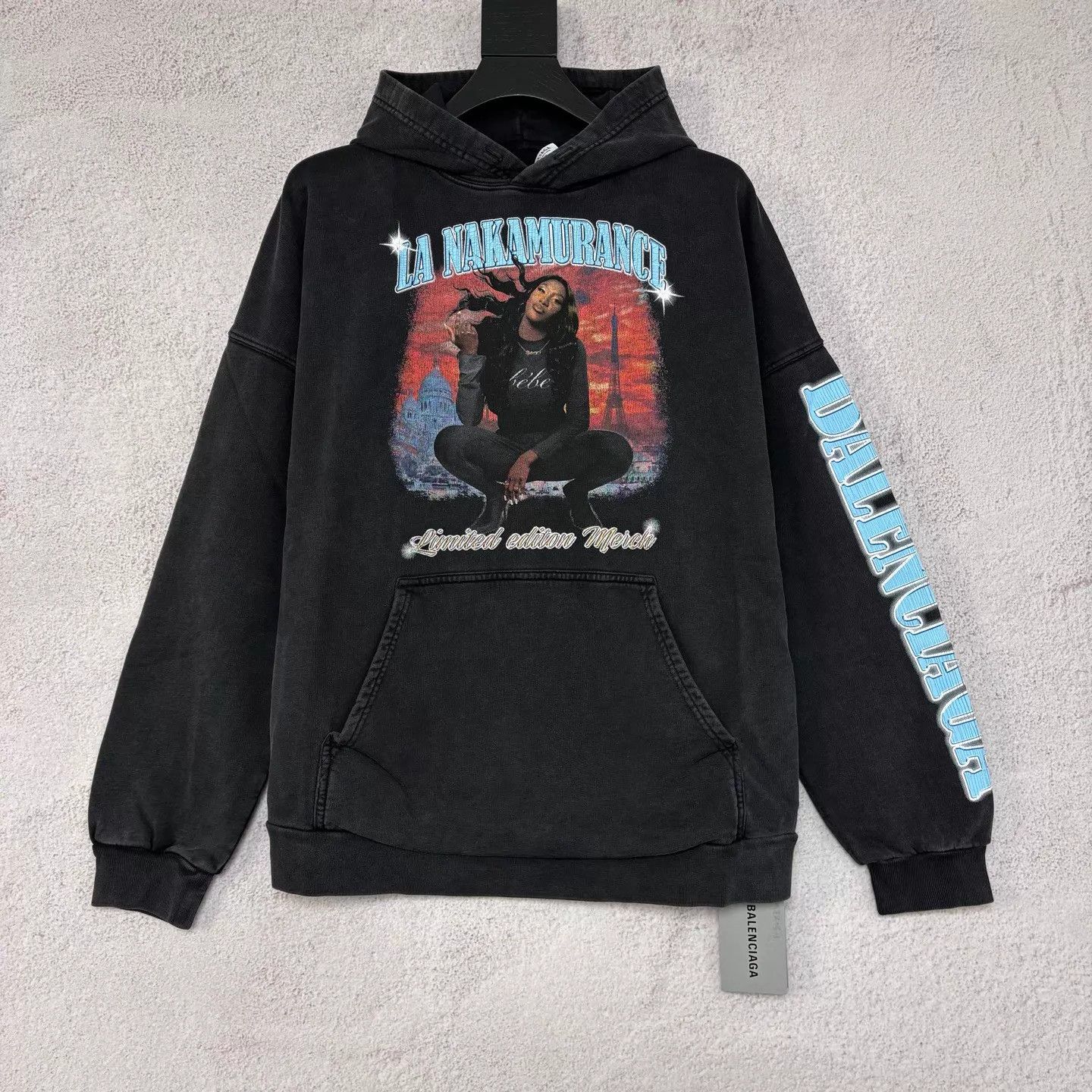 Balenciaga Balenciaga Aya Nakamura Star Distressed Washed Black Hood Size US S / EU 44-46 / 1 - 1 Thumbnail