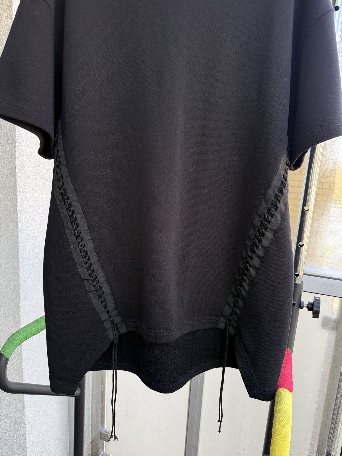 Helmut Lang Helmut Lang Black French Terry Laced T-Shirt Size US L / EU 52-54 / 3 - 3 Thumbnail