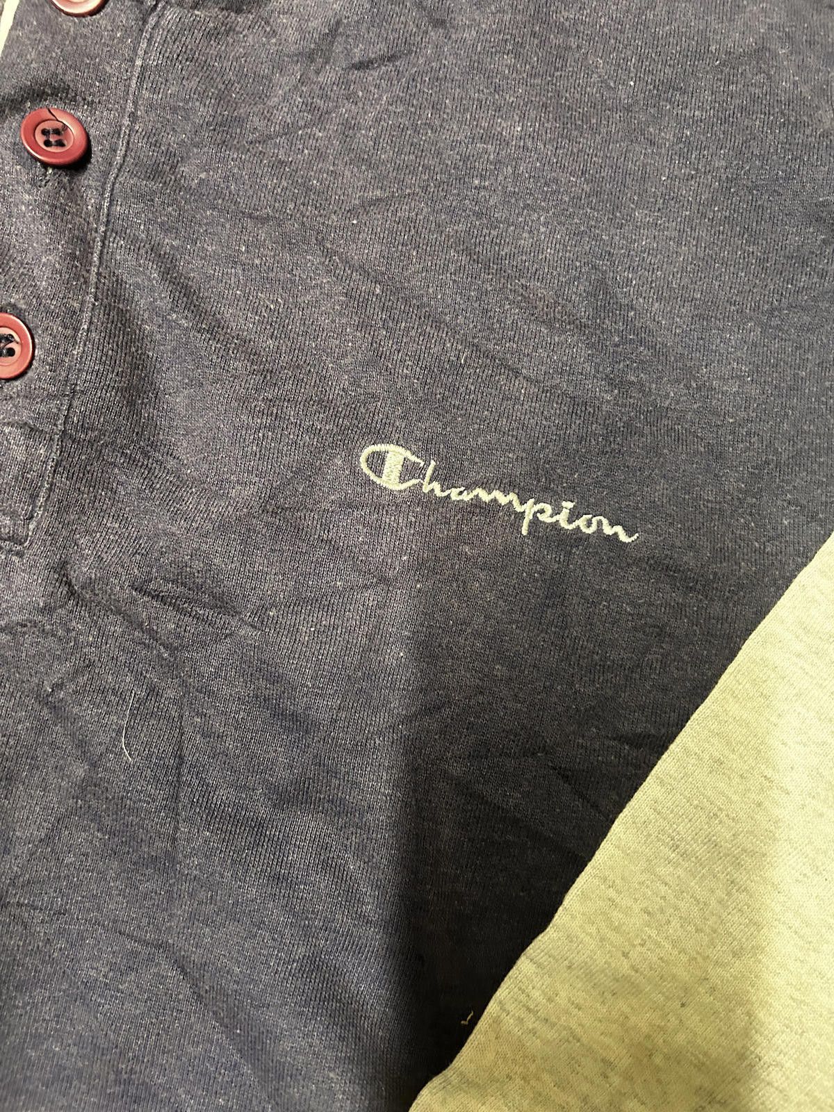 Champion Champion Long Sleeve Polo Shirt - Navy and Grey Size US M / EU 48-50 / 2 - 3 Thumbnail