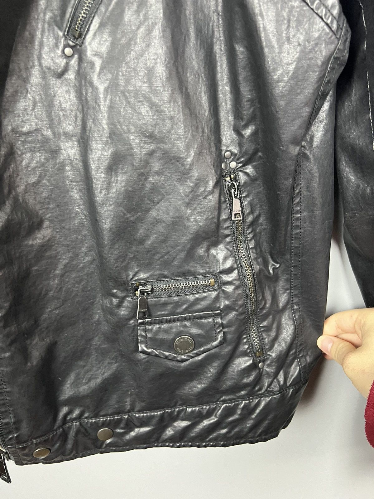 Strellson Strellson Swiss Cross mens motorcycle waxed cotton jacket Size US XL / EU 56 / 4 - 10 Thumbnail
