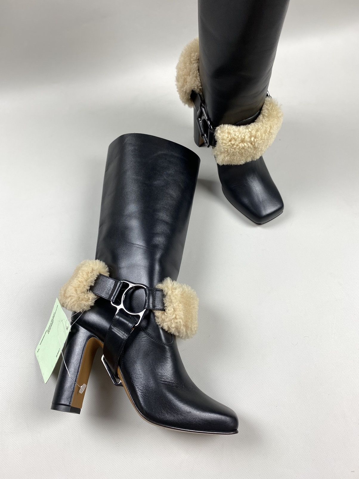 Off-White New! Off-White For Riding ladies Leather Boots Shoes Size 37 Size US 7 / IT 37 - 15 Thumbnail