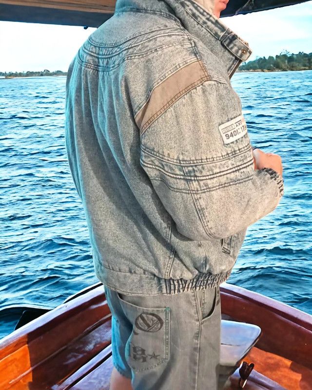 image of Montane x Refined Vision Vintage Jacket Made Of Refined Denim Montana in Blue, Men's (Size Medium)
