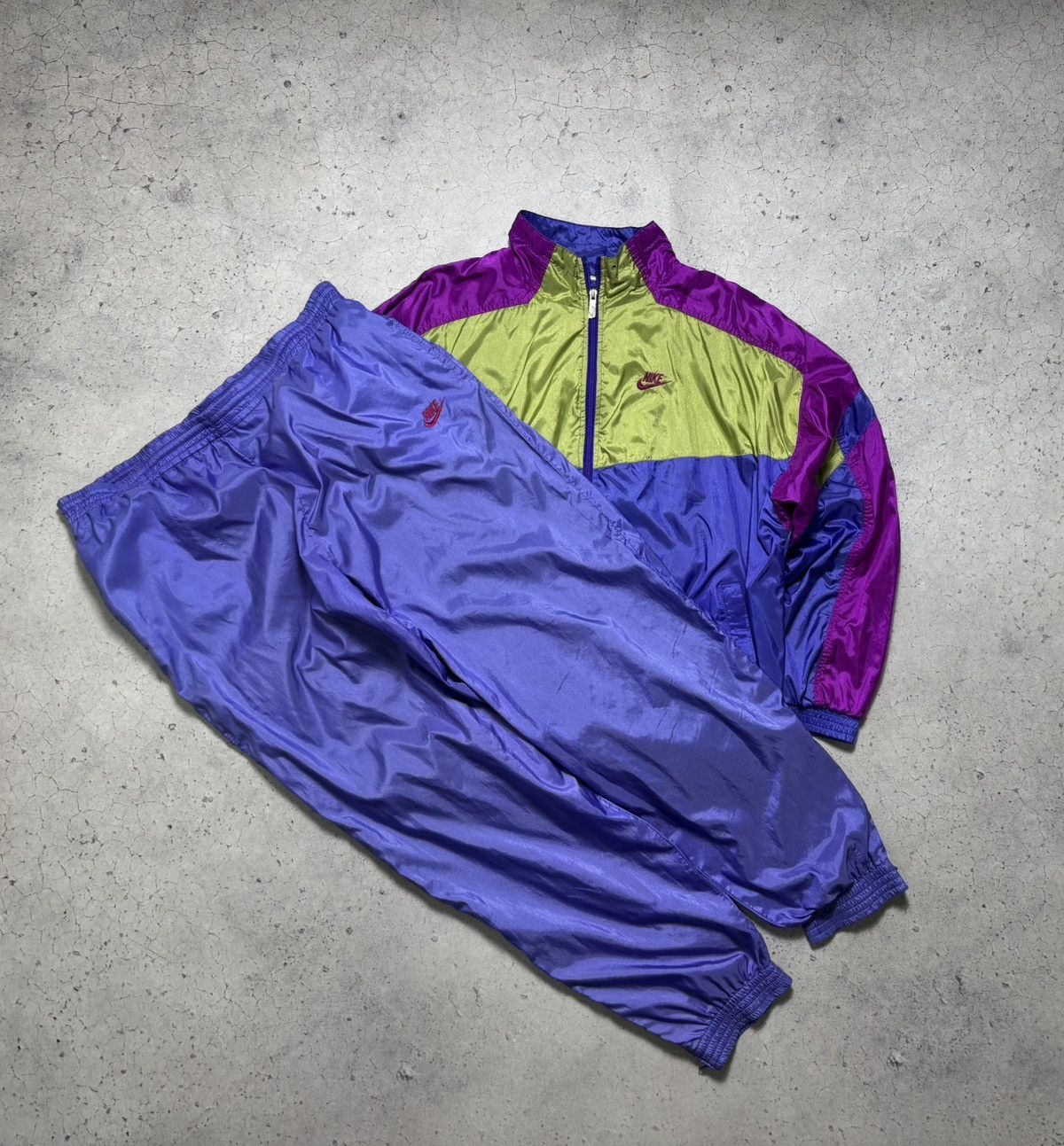 Nike Nike Vintage 80’s 90’s Nylon Track Suit Jacket & Pants Size US L / EU 52-54 / 3 - 1 Thumbnail