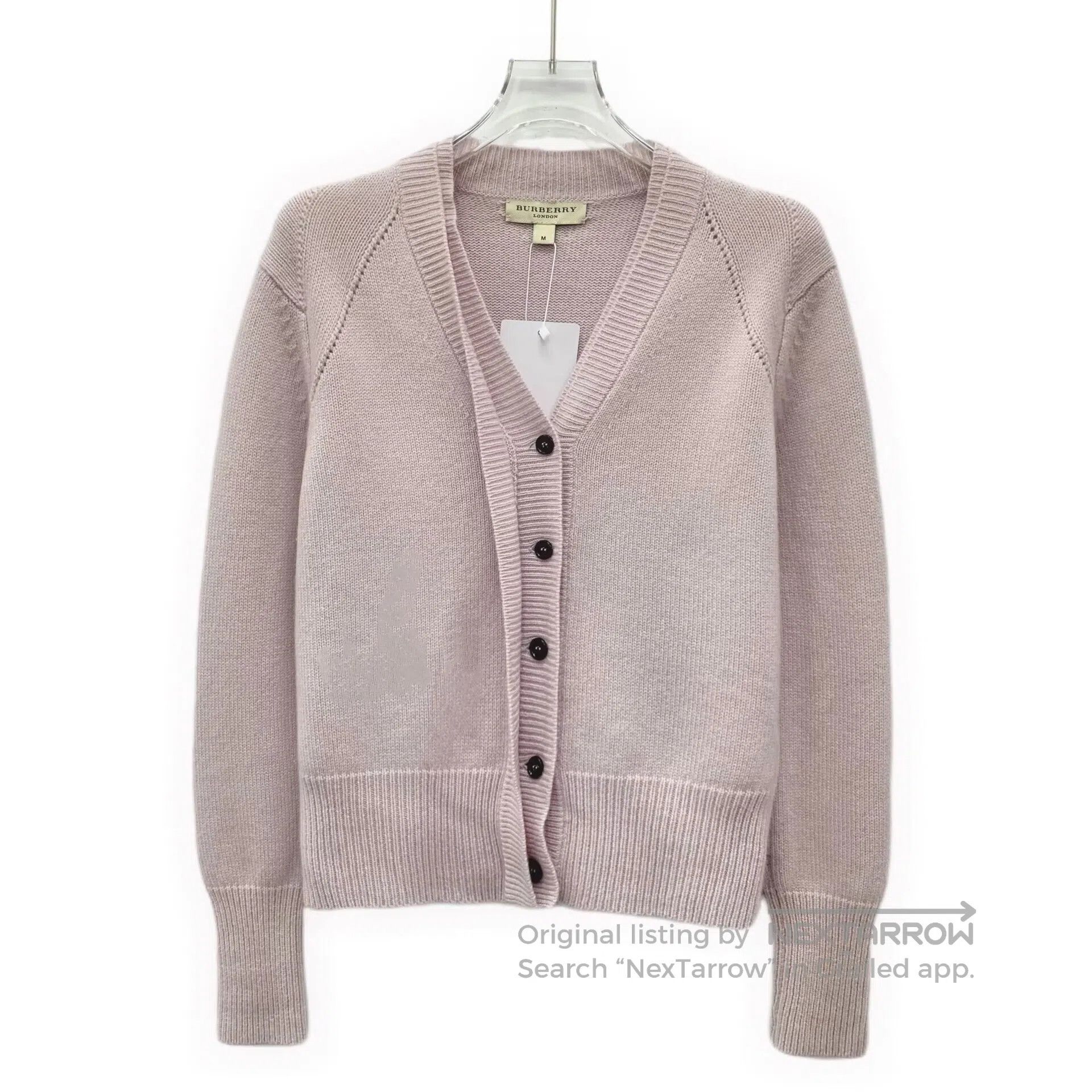 Burberry Burberry Pink cashmere V-neck single-breasted long-sleeved Size M / US 6-8 / IT 42-44 - 1 Thumbnail