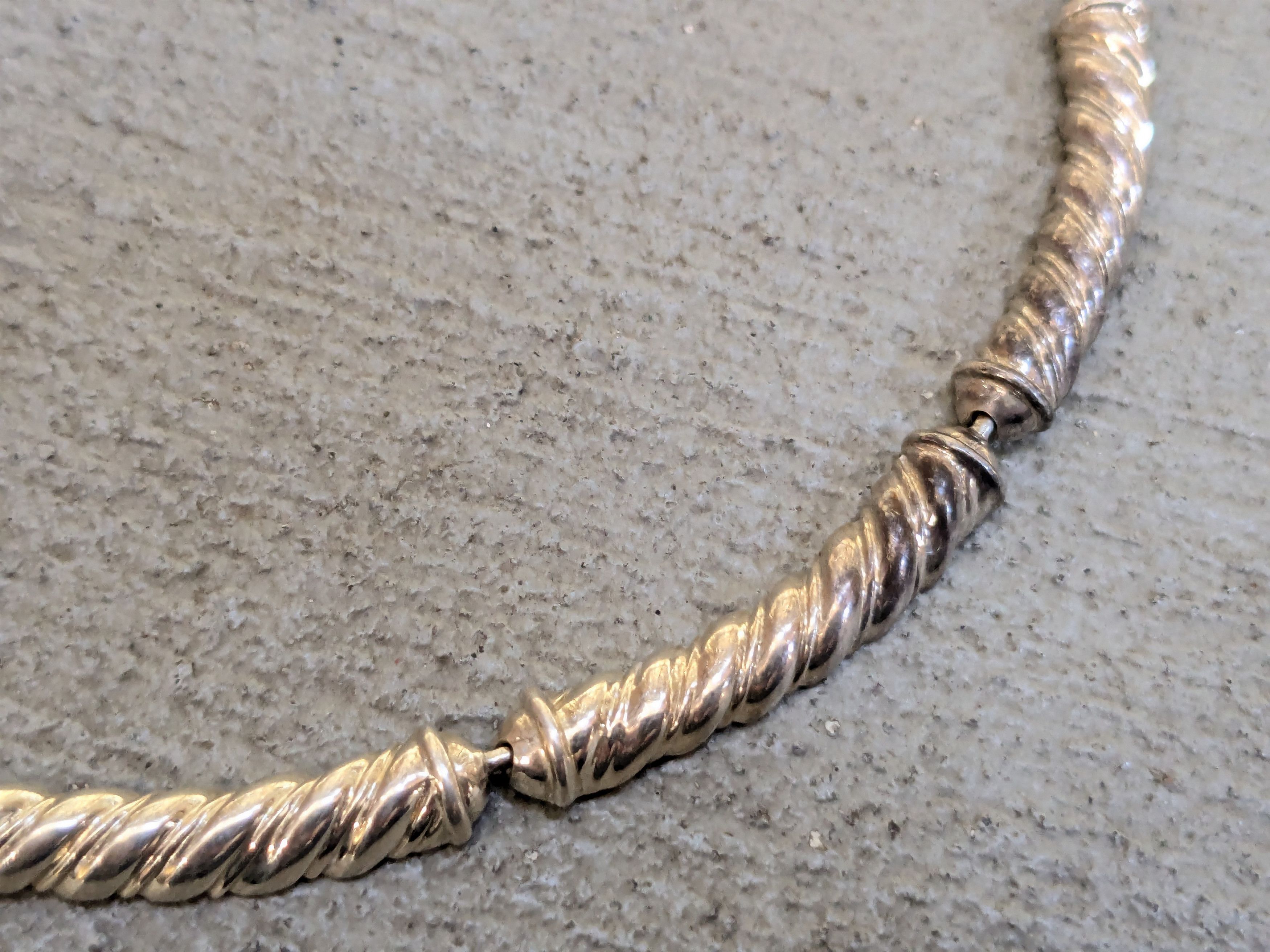 Jewelry Vintage Sterling Silver Necklace 17 Chain Link Size ONE SIZE - 8 Thumbnail