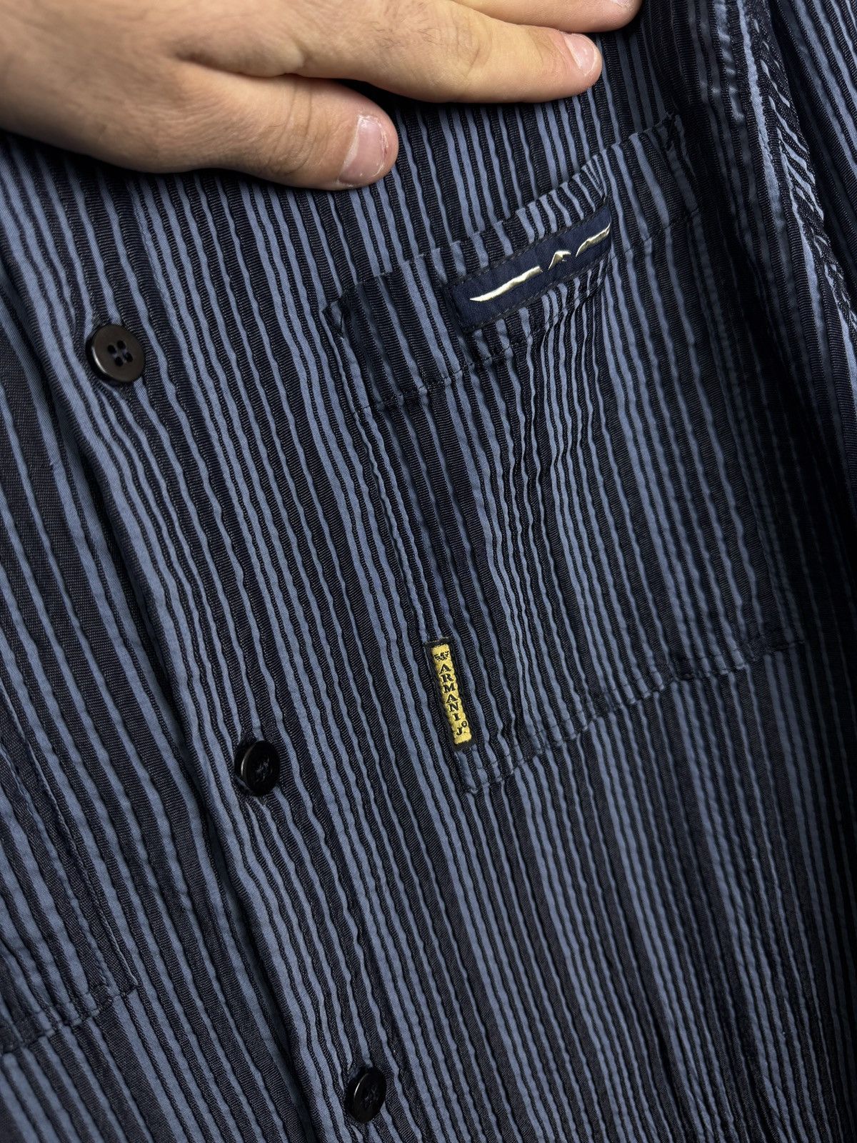 Armani Mens Vintage Armani jeans shirts button up luxury rare Size US XL / EU 56 / 4 - 7 Thumbnail