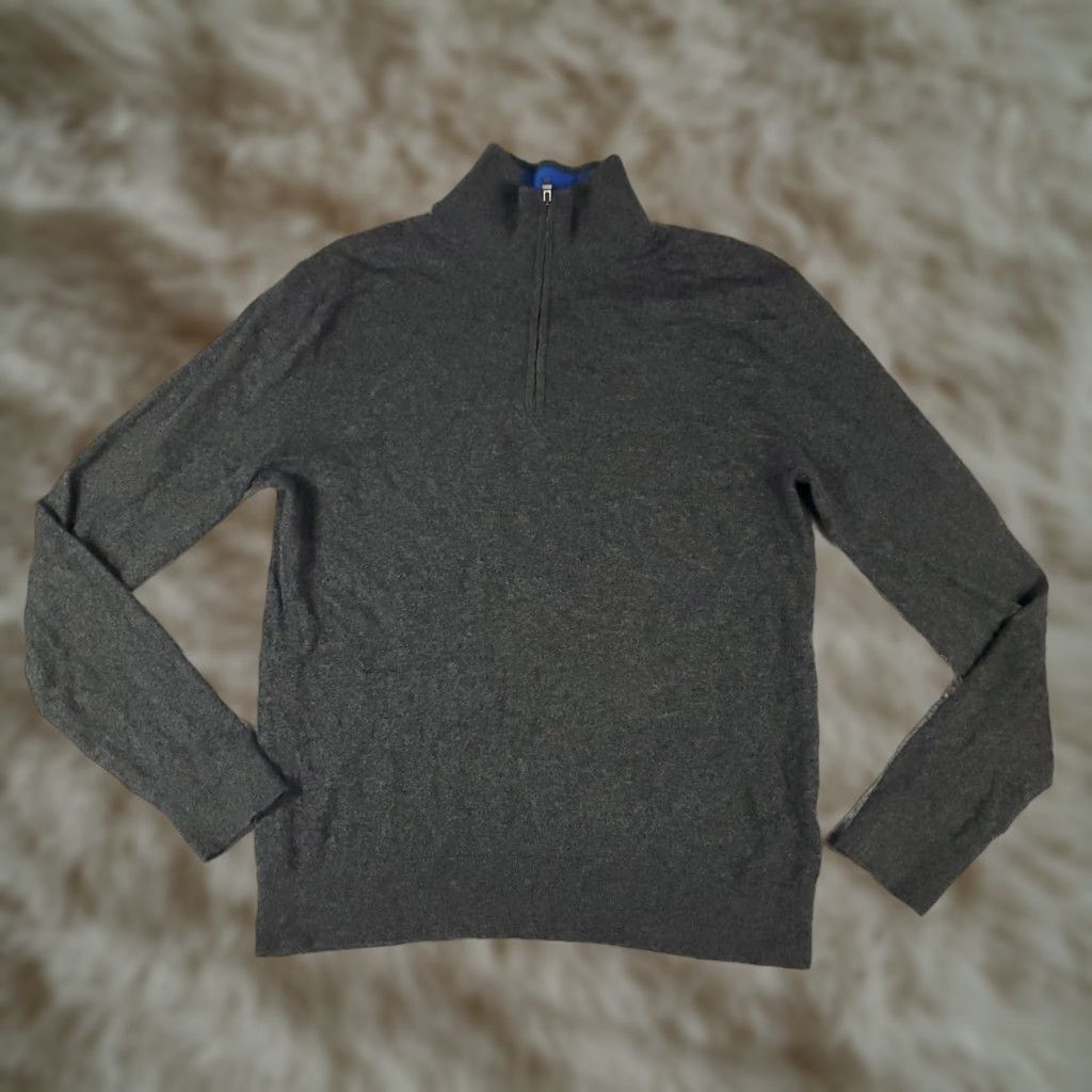 Banana Republic Banana Republic Sweater Mens Small Gray Cotton Cashmere 1/4 Zip Pullover Classic Modern Size US S / EU 44-46 / 1 - 1 Thumbnail