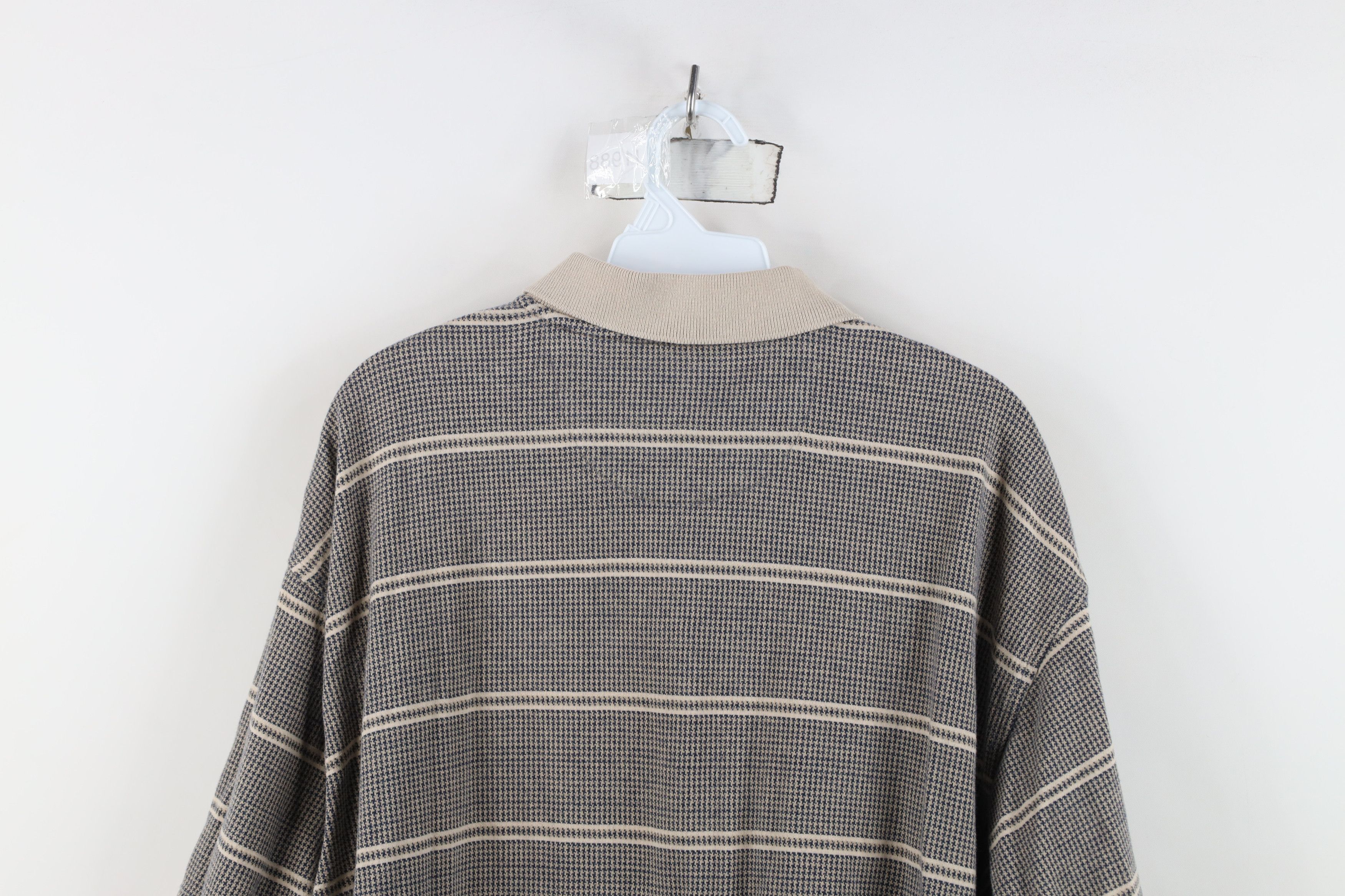 Vintage Vintage 90s Y2K Streetwear Houndstooth Knit Golf Polo Shirt Size US XL / EU 56 / 4 - 11 Thumbnail