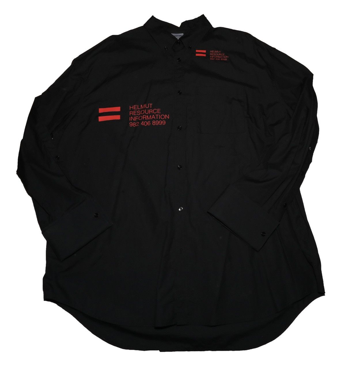 Helmut Lang Helmut Lang Shayne Oliver oversized runway HRI black shirt Size US XL / EU 56 / 4 - 1 Thumbnail