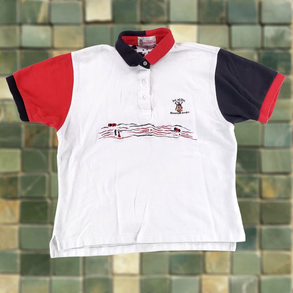 The Mountain Inn of the Mountain Gods VTG 90s Embroidered Polo Shirt Short Sleeve Mens XL Multicolor Size US XL / EU 56 / 4 - 1 Thumbnail