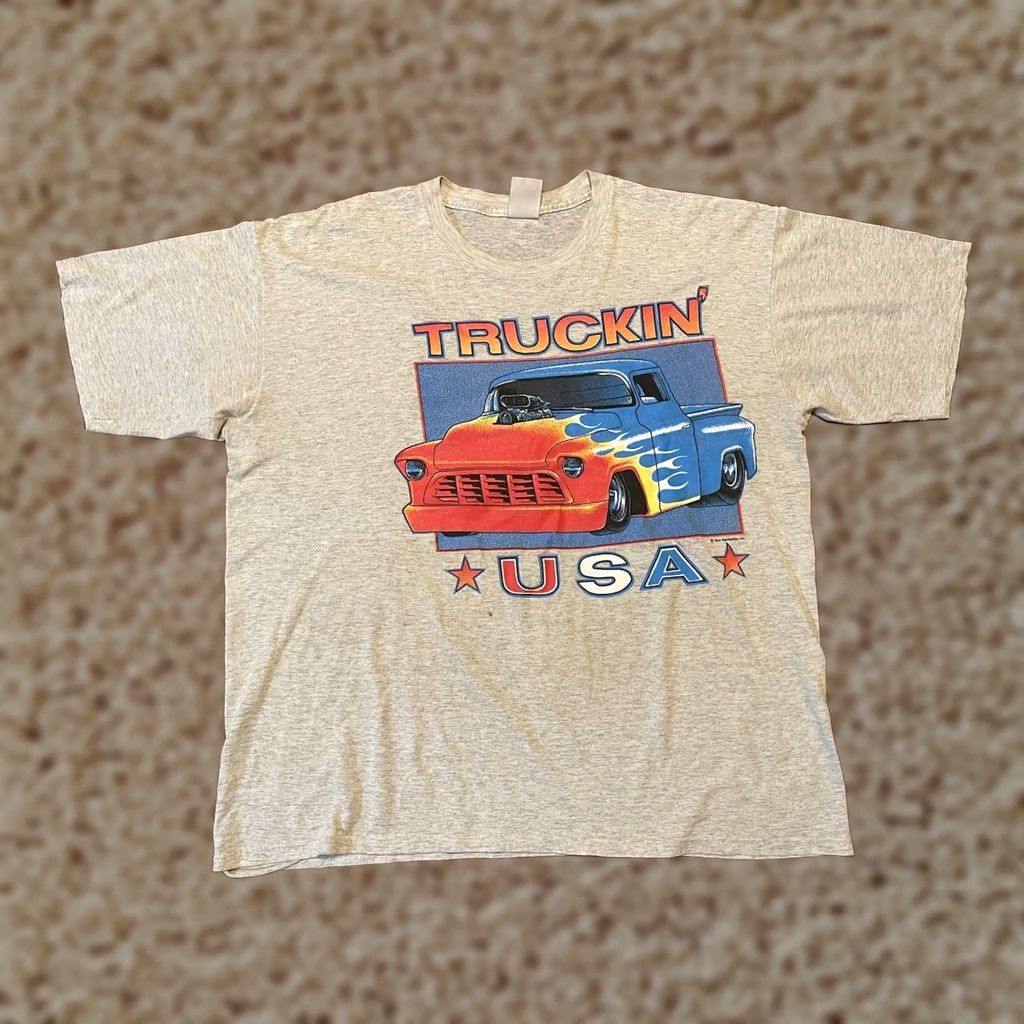 Sunray Sportswear VINTAGE USA Hot Rod Trucking' Sun Sportswear T-Shirt Adult XL Gray Stitch Mens Size US XL / EU 56 / 4 - 1 Thumbnail