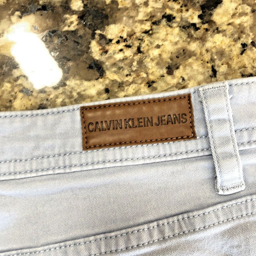 Calvin Klein Size 12 Calvin Klein Jeans Womens Crop Baby Blue Stretchy Size 33" - 11 Thumbnail