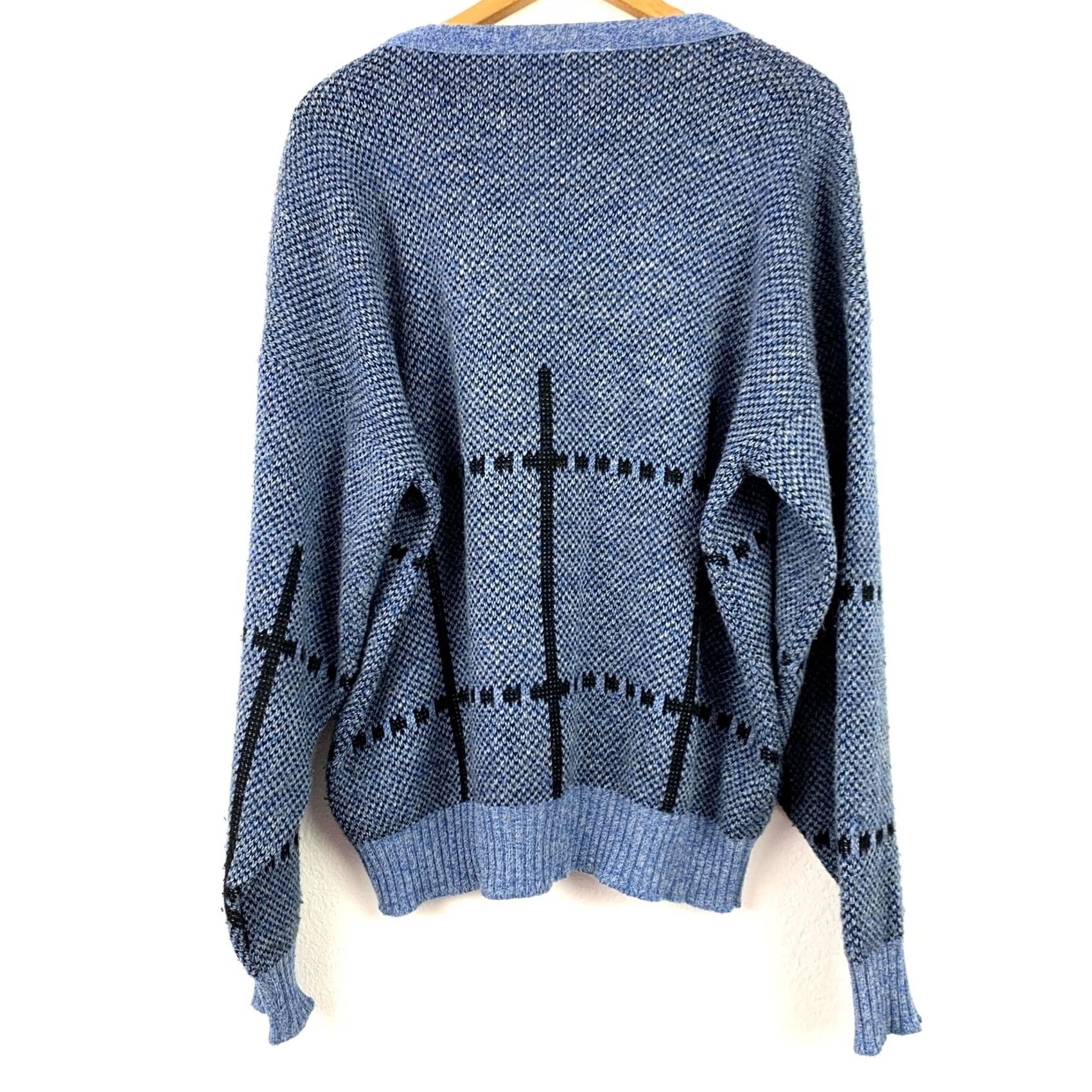 Anvil VINTAGE Danvil Blue Crewneck Acrylic Sweater Mens XL Grunge 90s 80s Size US XL / EU 56 / 4 - 4 Thumbnail