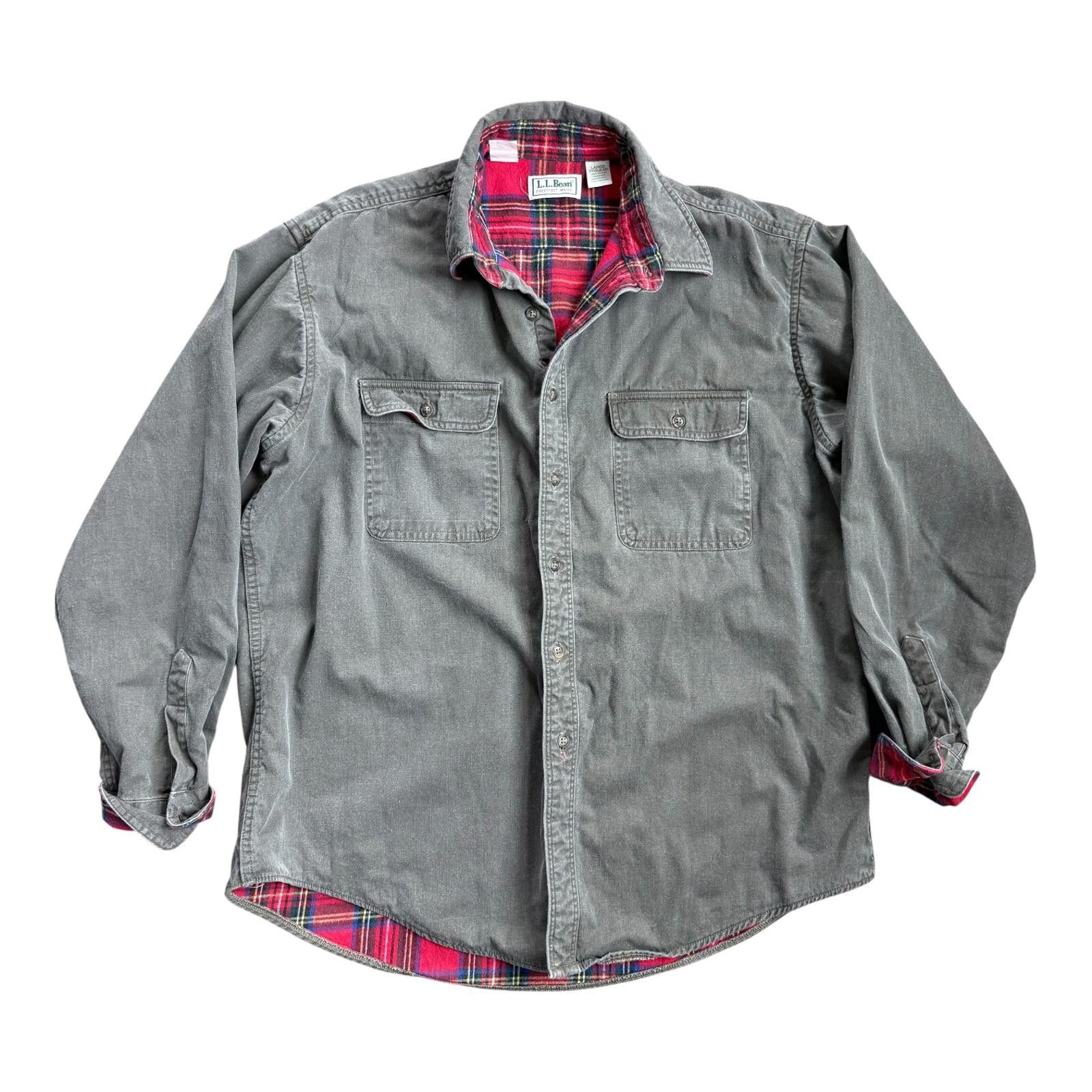 L.L. Bean Vintage L.L.Bean Button-Up Shirt Jacket | Red Plaid Size L Size US L / EU 52-54 / 3 - 1 Thumbnail