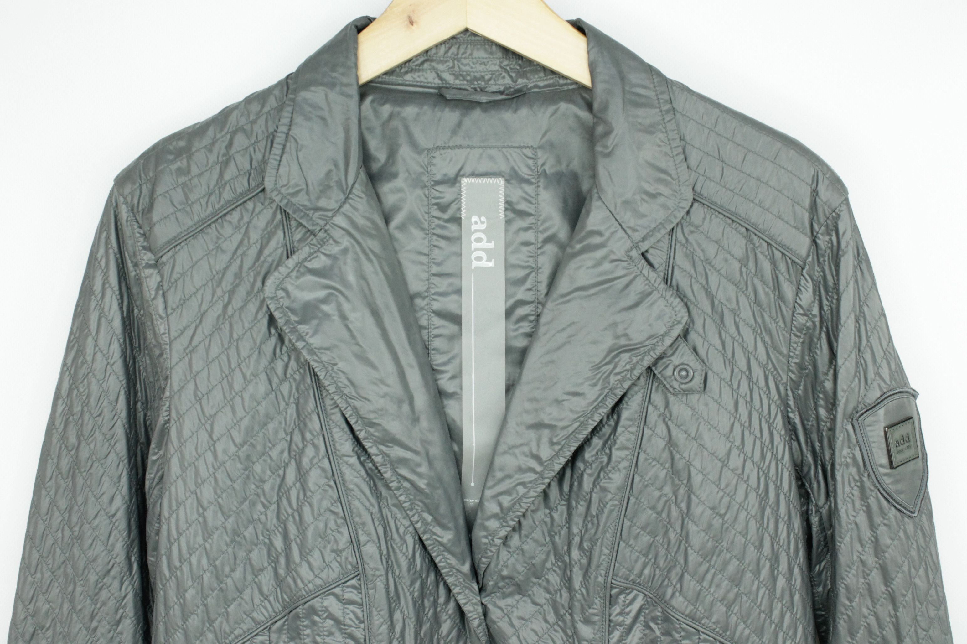 Add ADD Quilted Light Gray Nylon Women's Blazer Jacket Size L / US 10 / IT 46 - 2 Thumbnail