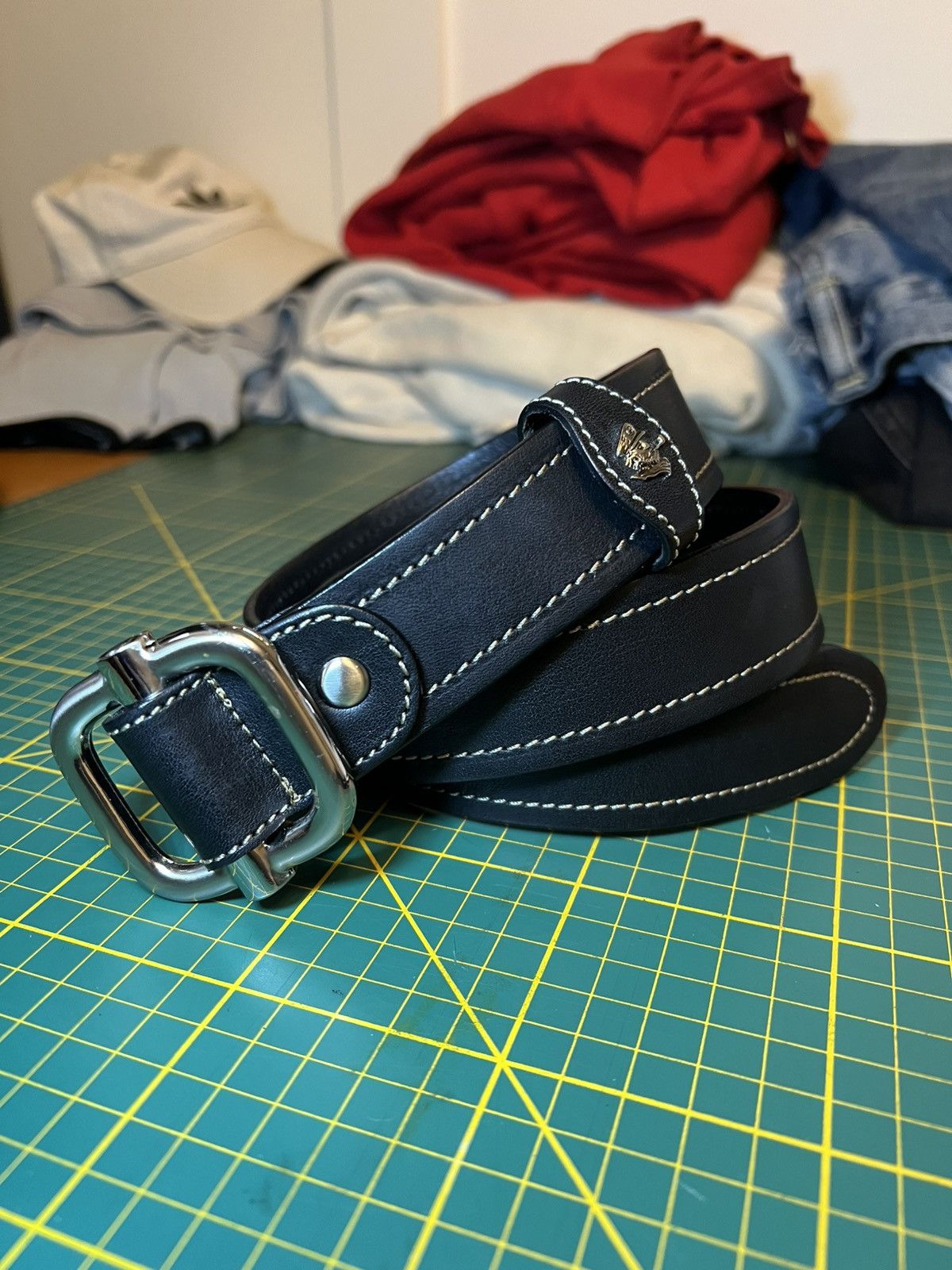Vintage Vintage Sina Cova thick fully adjustable leather strap belt Size ONE SIZE - 1 Thumbnail