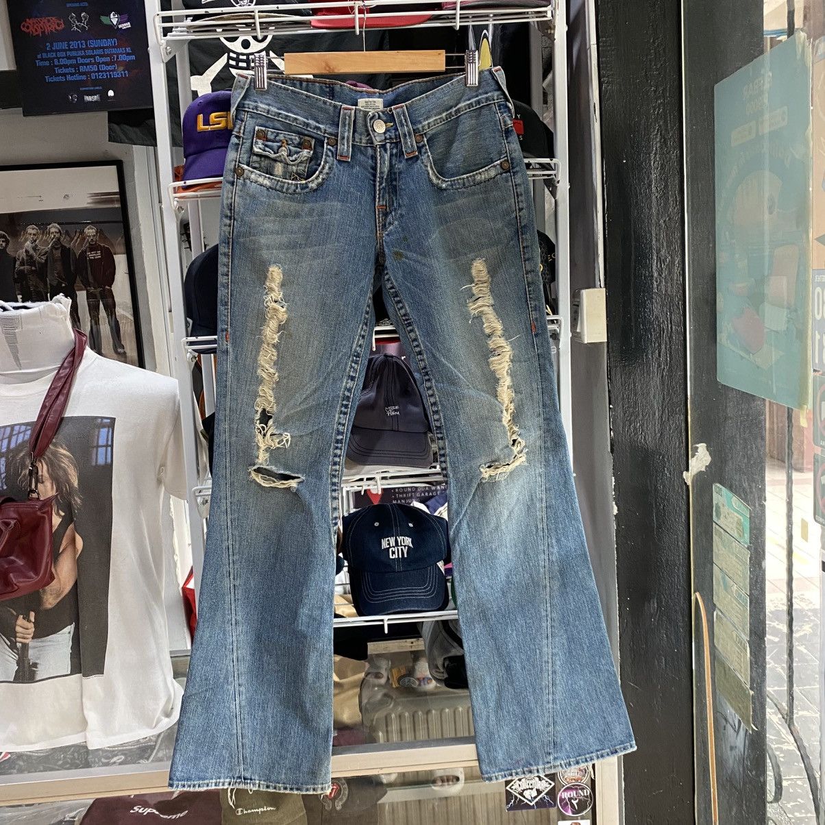 True Religion 2000s True Religion Joey Super Flared Jeans Size US 28 / EU 44 - 2 Thumbnail