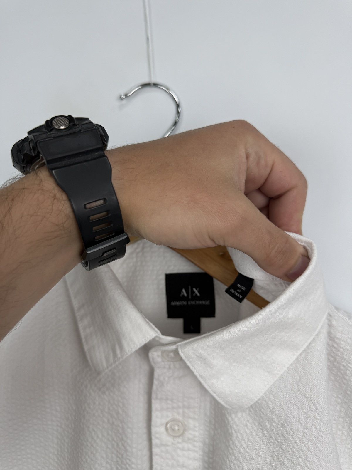 Armani Exchange 🇮🇹 A|X Armani Exchange Luxury Regular Fit Textured Shirt Rare Size US L / EU 52-54 / 3 - 7 Thumbnail