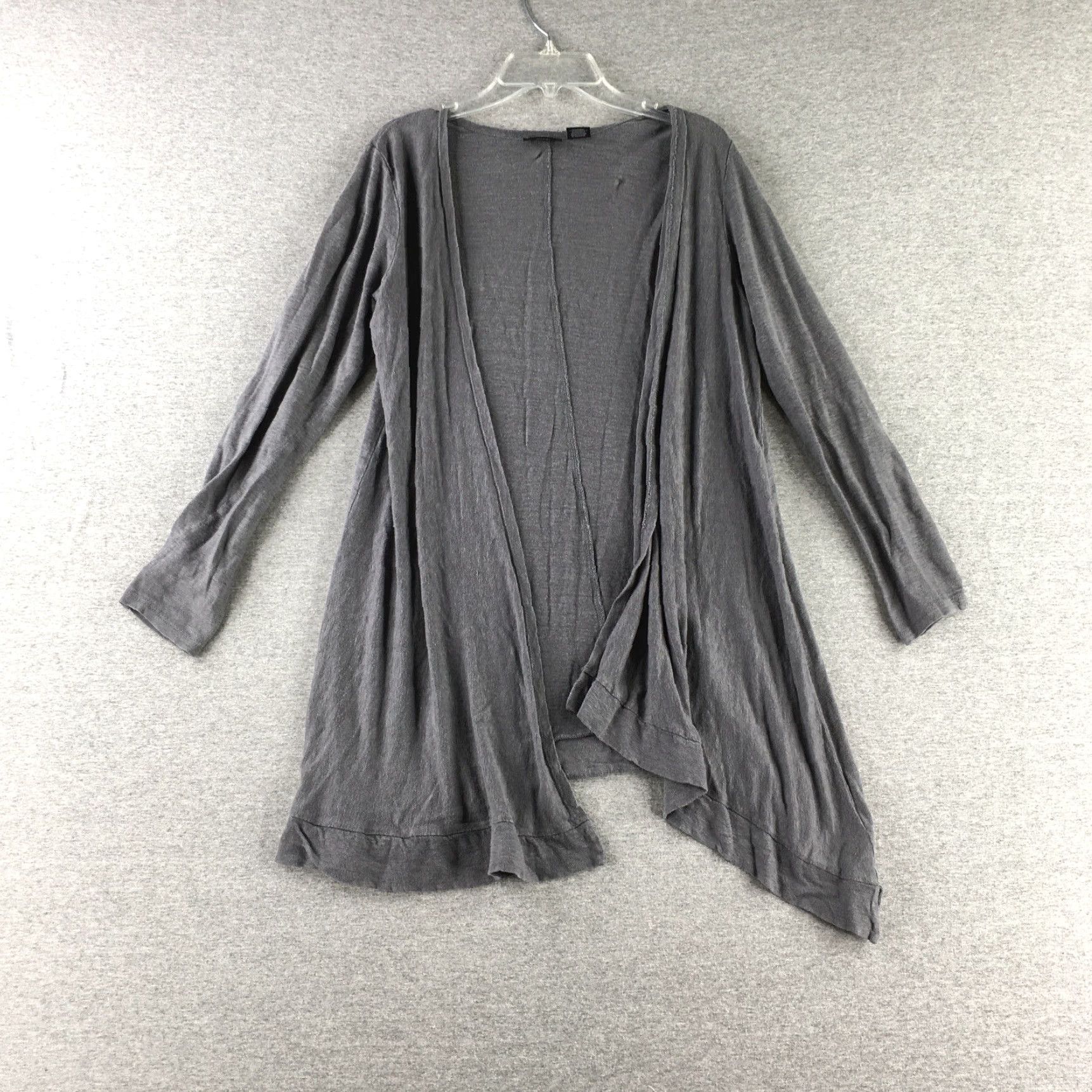 Vintage Tahari Womens Small Grey Linen Causal Ladies Open Front Cardigan Sweater Grailed