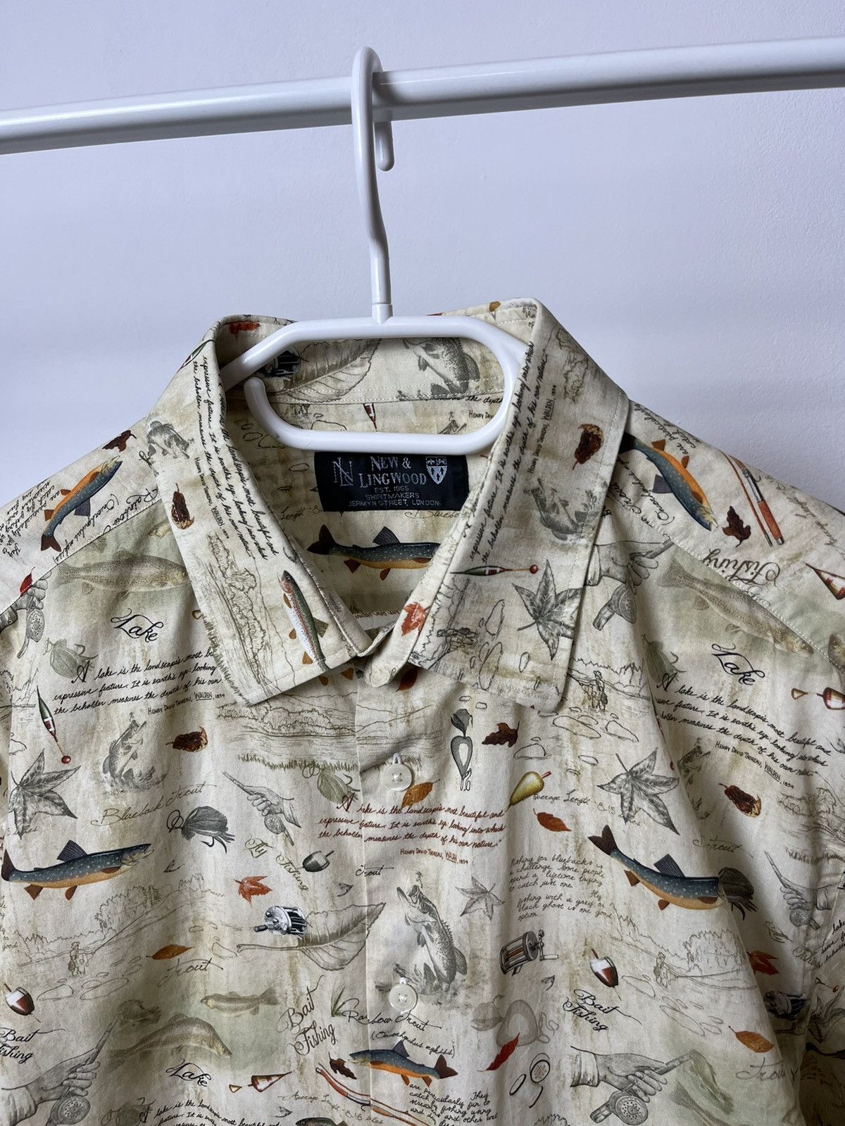 New & Lingwood New Lingwood Button Ups Overprint Fish Fishing Shirt Size US XL / EU 56 / 4 - 4 Thumbnail