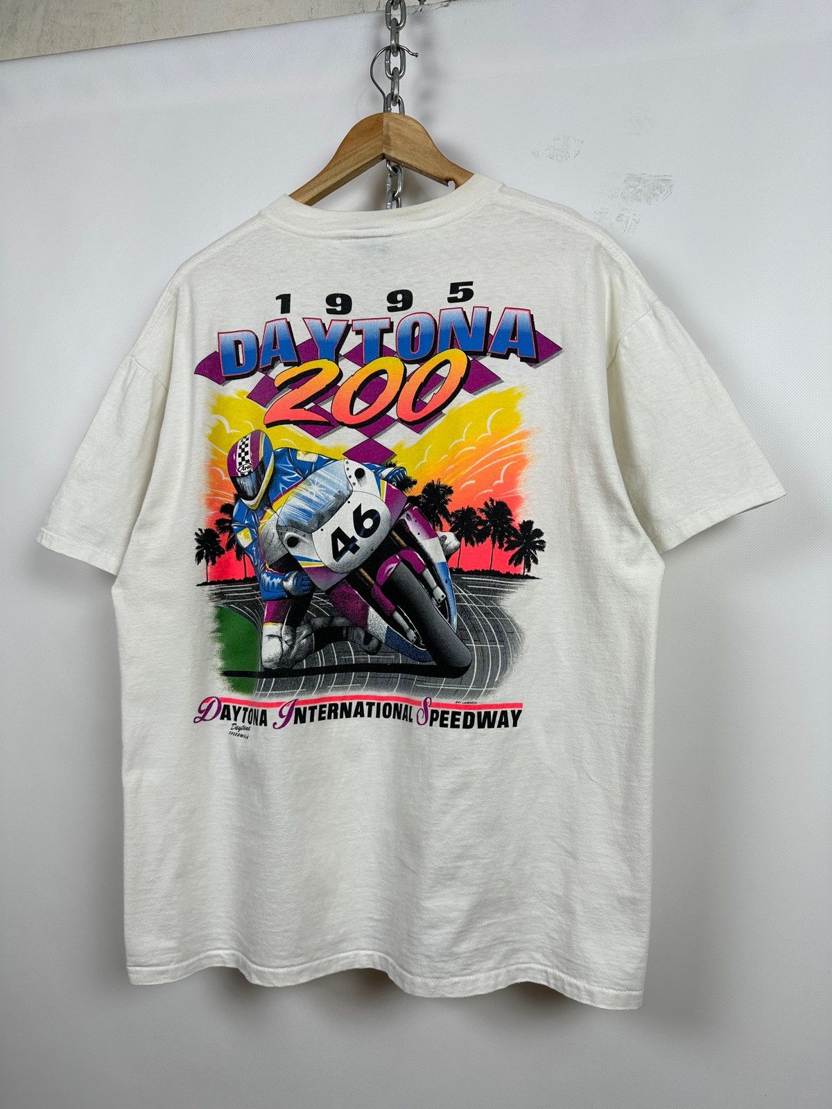 Vintage 1995 Vintage Daytona 200 Moto Single Stitch T-Shirt Size US XL / EU 56 / 4 - 3 Thumbnail
