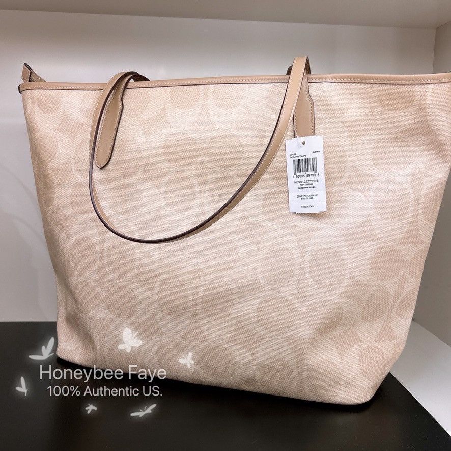 Coach Large City Tote Bag In Maxi Signature Canvas CCD66 Size ONE SIZE - 2 Thumbnail