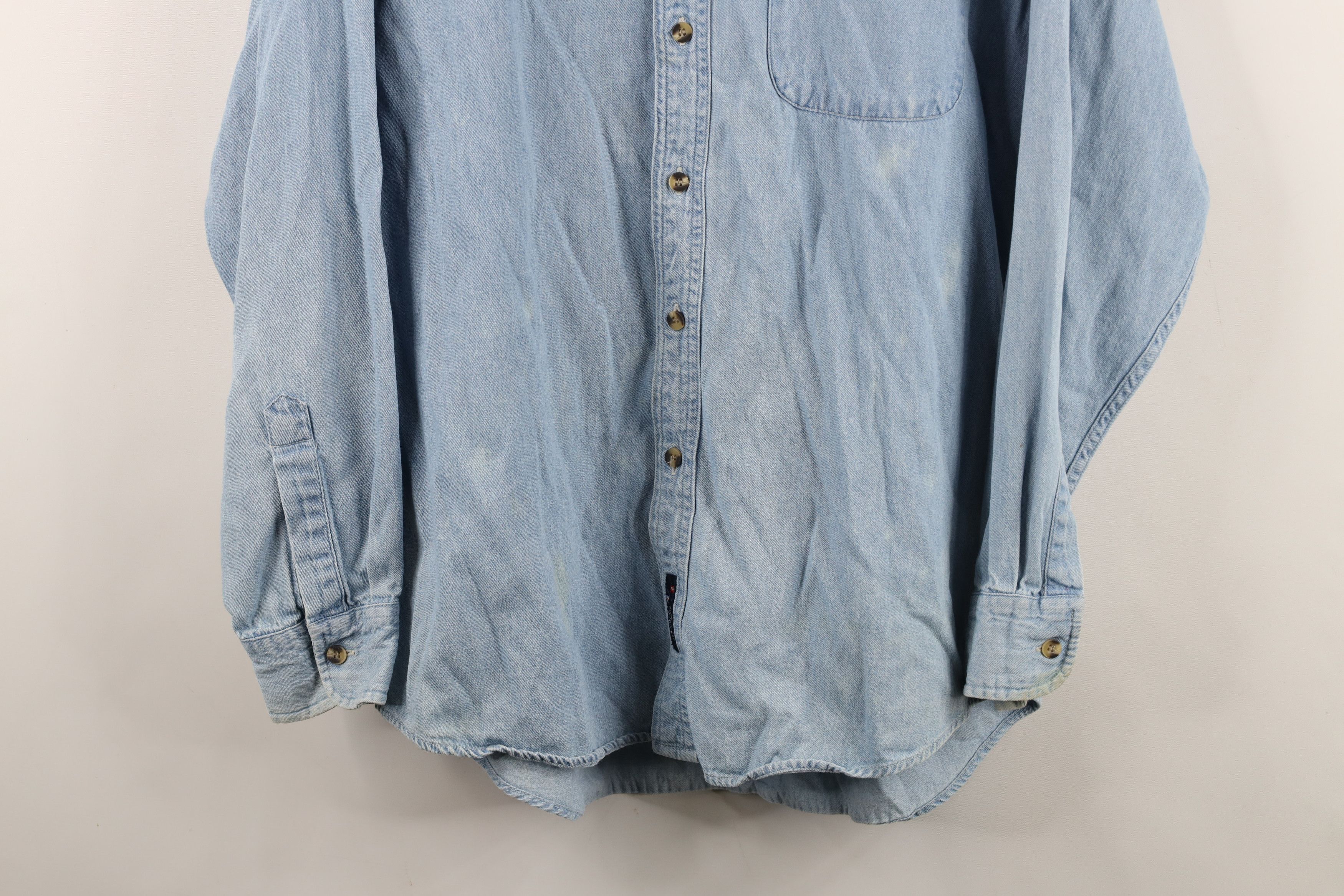 Vintage Vintage 90s Streetwear Denim Jean Button Down Shirt Blue Size US M / EU 48-50 / 2 - 3 Thumbnail