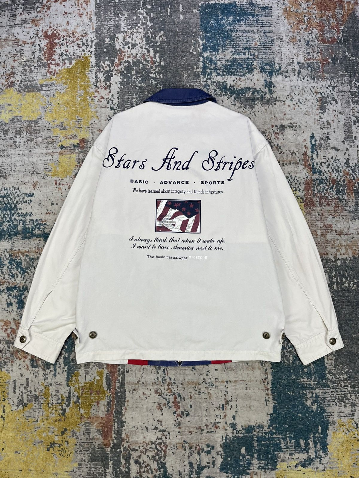 McGregor Vtg McGregor Stars And Stripes Back Hit Jacket Size US M / EU 48-50 / 2 - 1 Thumbnail