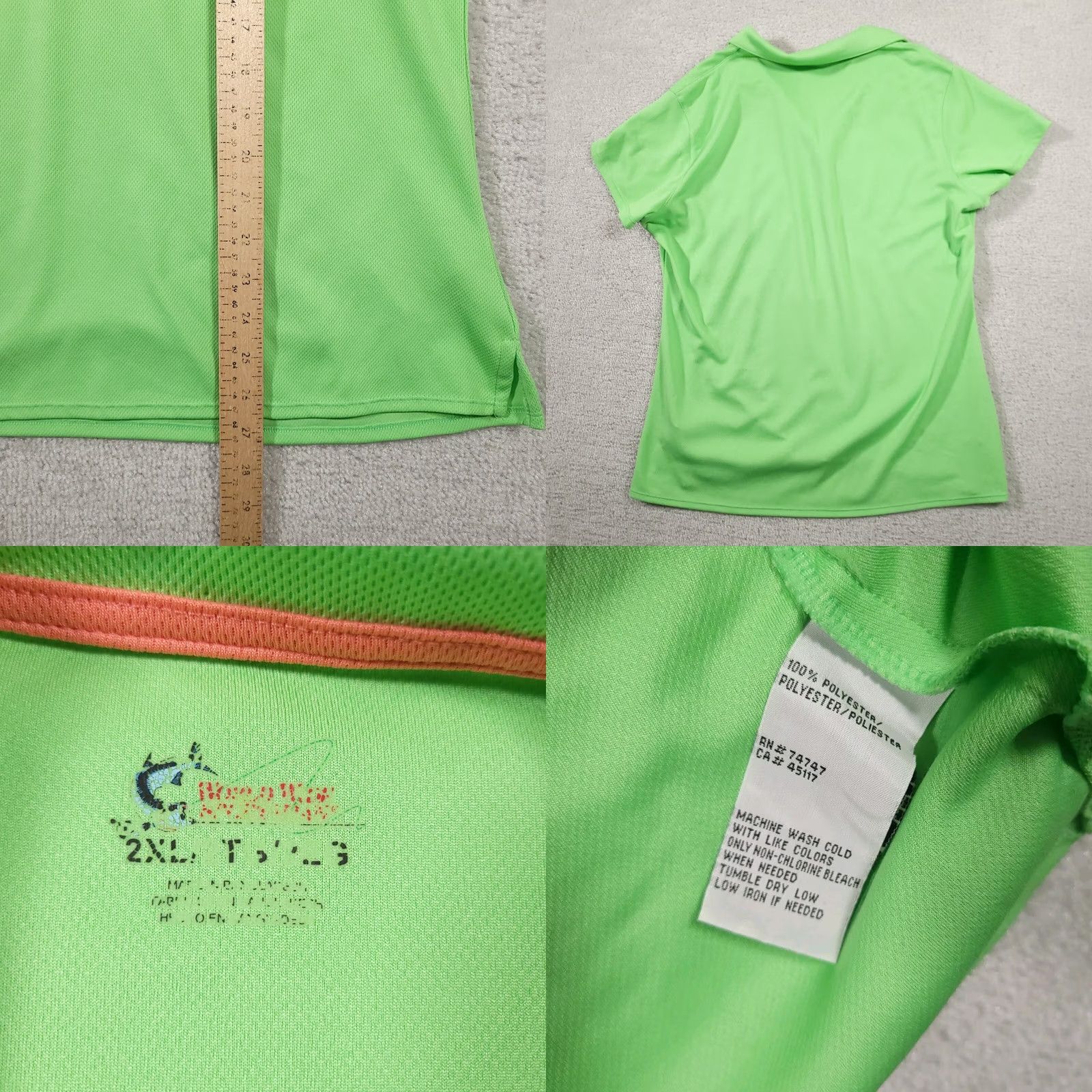 Vintage VINTAGE World Wide Sportsman Polo Shirt Womens 2XL Green V Neck Short Sleeve Fishing Shirt Mens? Size XXL / US 16-18 / IT 52-54 - 8 Thumbnail