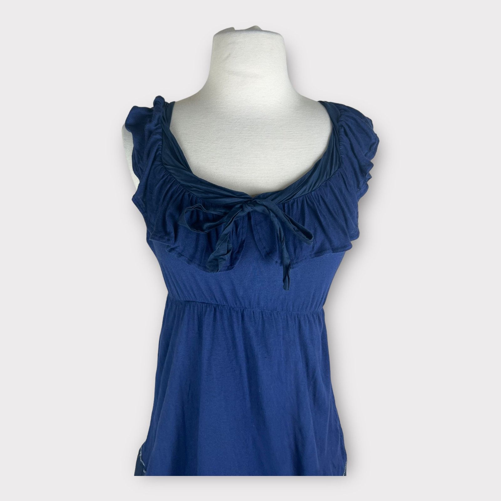 Vintage Delia Vintage Y2K Boho Empire Waist Navy Silk Blend Top Size S / US 4 / IT 40 - 5 Thumbnail