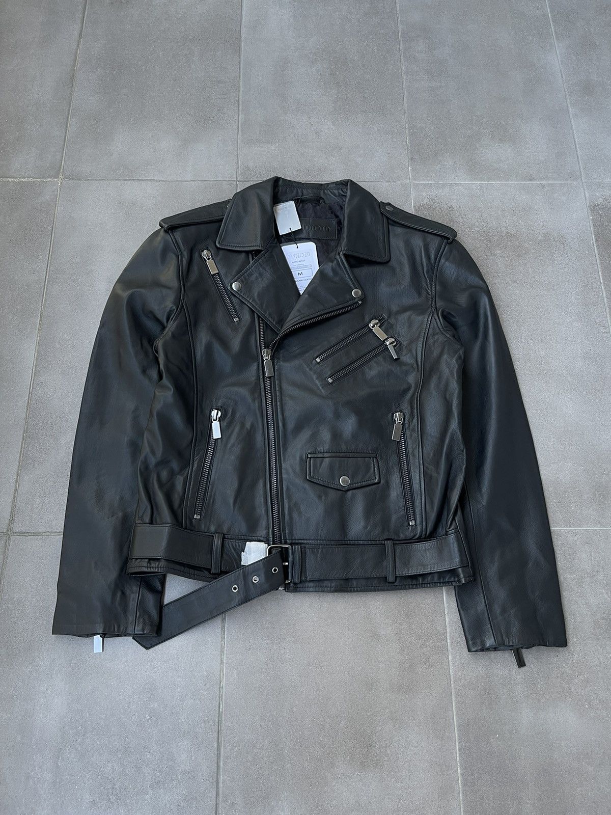 Leather !DS! AW22 Studio ID Biker Black Leather Jacket Size US M / EU 48-50 / 2 - 7 Thumbnail