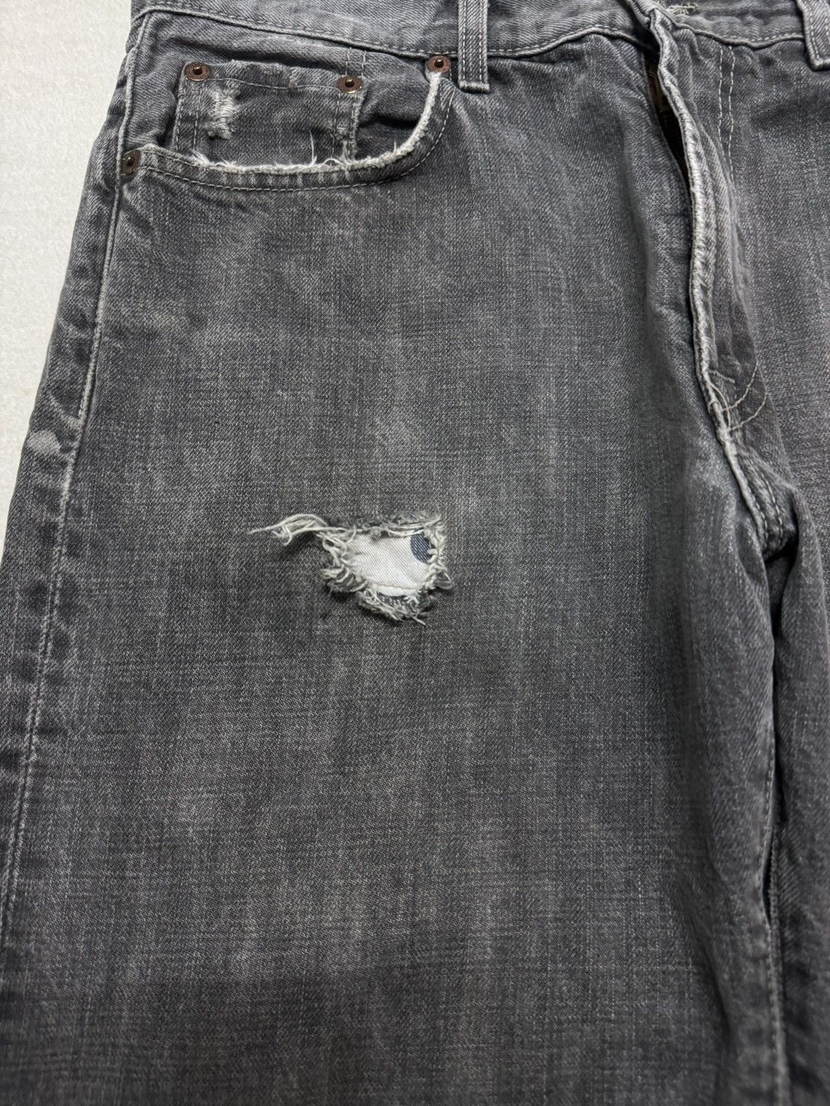 Japanese Brand 🔥OFFER🔥VINTAGE JAPANESE BAGGY THRASHED JEANS Size US 31 - 6 Thumbnail