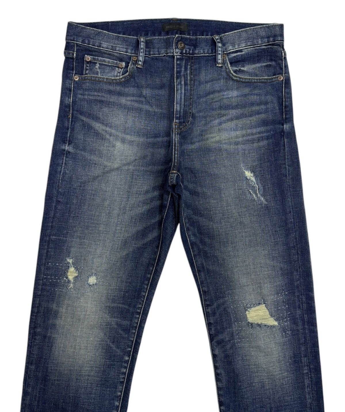 Jean × Undercover × Uniqlo Vintage Jeans Sashiko Uniqlo Distressed Denim Jeans Size US 33 - 4 Thumbnail
