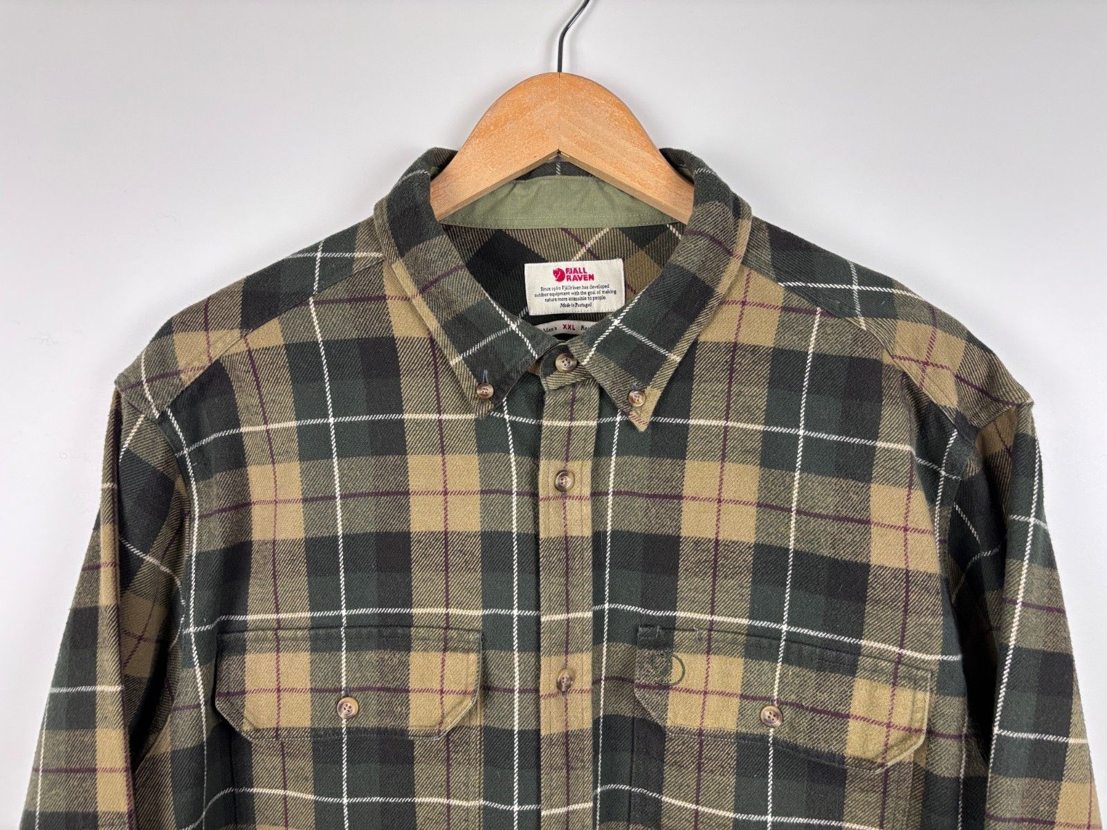 Fjallraven Fjallraven Singi Heavy Flannel Shirt Cotton Green Yellow 2XL Size US XXL / EU 58 / 5 - 2 Thumbnail