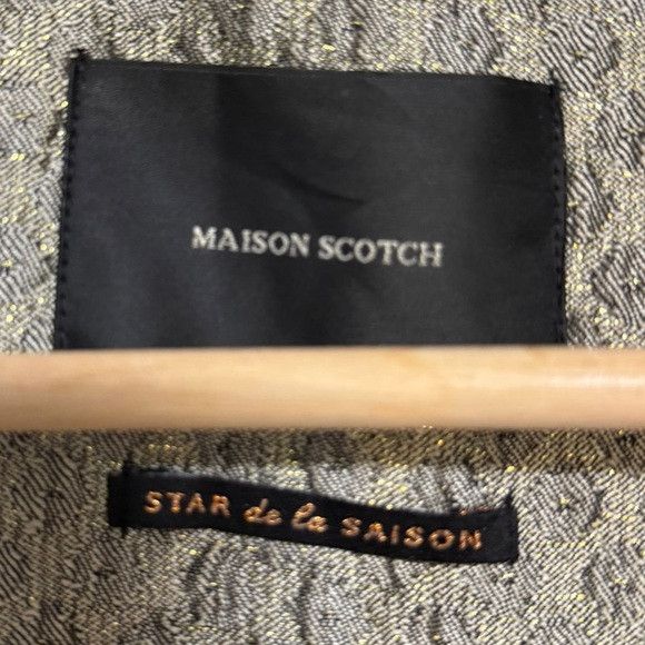 Scotch & Soda Maison Scotch Star de la Saison Metallic Jacquard Blazer XS Size XS / US 0-2 / IT 36-38 - 3 Thumbnail