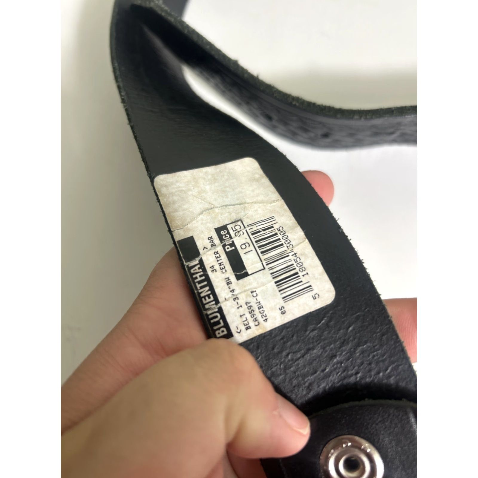 Vintage Blumenthal Belt Leather Black Size 34 Embossed Men Belt Size 34 - 5 Thumbnail