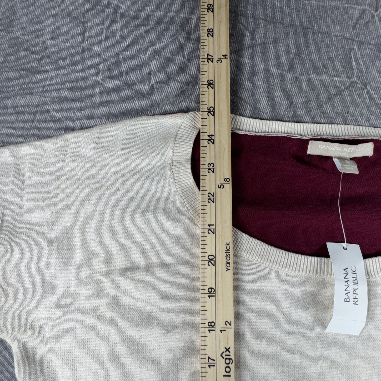 Banana Republic Banana Republic Sweater Women's S Beige Burgundy Cotton NEW Size S / US 4 / IT 40 - 4 Thumbnail