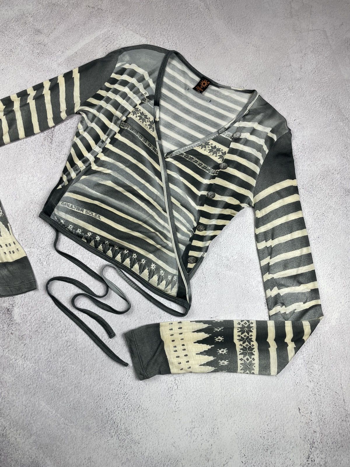 Jean Paul Gaultier JPG Soleil Long-Sleeve VNeck Shirt Jean Paul Gaultier Unique Size M / US 6-8 / IT 42-44 - 2 Thumbnail