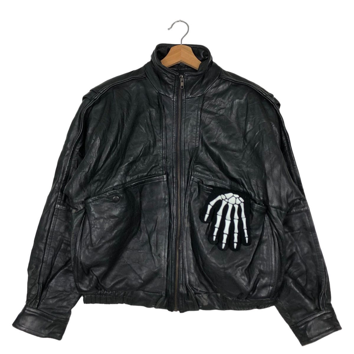 Japanese Brand 🔥90’s Vintage Genuine Leather Bomber Jacket Uno Uomo Japan Size US L / EU 52-54 / 3 - 2 Thumbnail