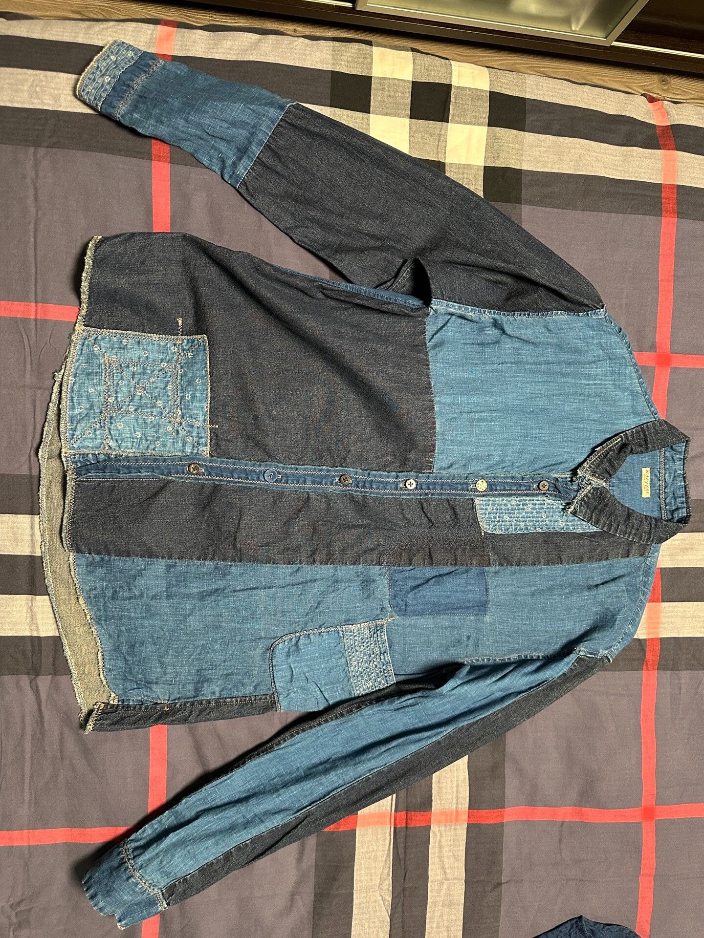 Kapital KAPITAL Blue Dye Patchwork Denim Shirt Size US M / EU 48-50 / 2 - 1 Thumbnail