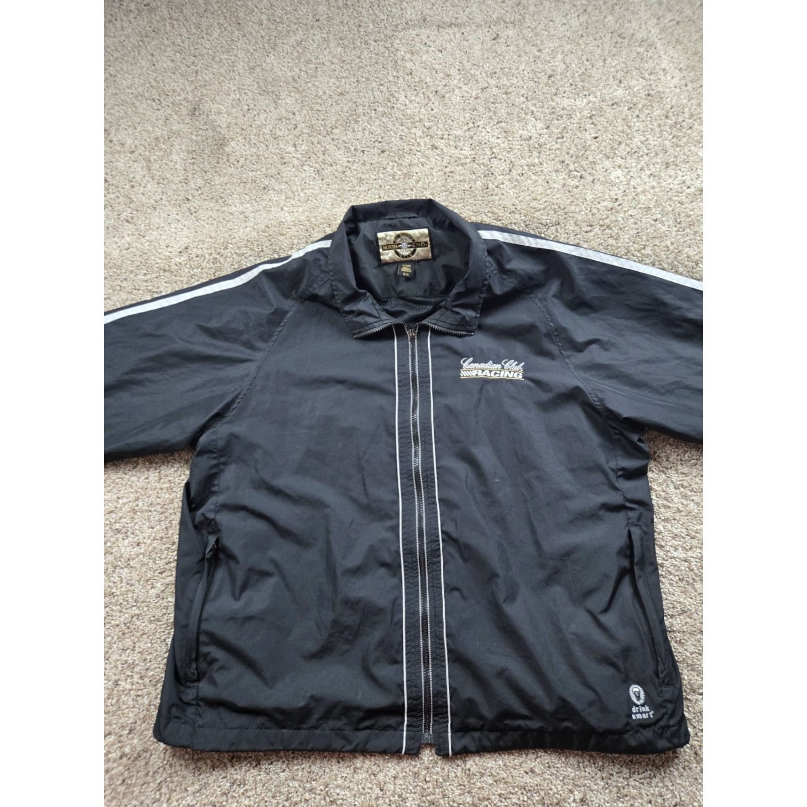 Vintage VINTAGE Canadian Club Racing Jacket XL Mens Black Windbreaker - North End Size US XL / EU 56 / 4 - 3 Thumbnail