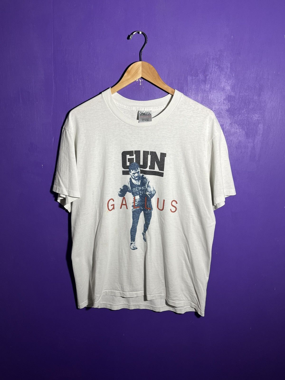 Vintage Vintage 90s Gun Gallas AM records t-shirt Size US XL / EU 56 / 4 - 1 Thumbnail
