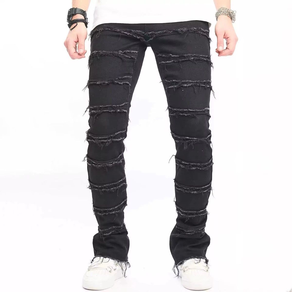 Jean × Vintage Men Distressed Spliced Slim Flared Jean Size US 36 / EU 52 - 1 Thumbnail