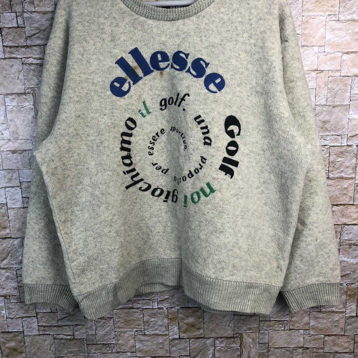 Ellesse Ellesse Golf Cream mohair Sweatshirt #A176 Size US L / EU 52-54 / 3 - 3 Thumbnail