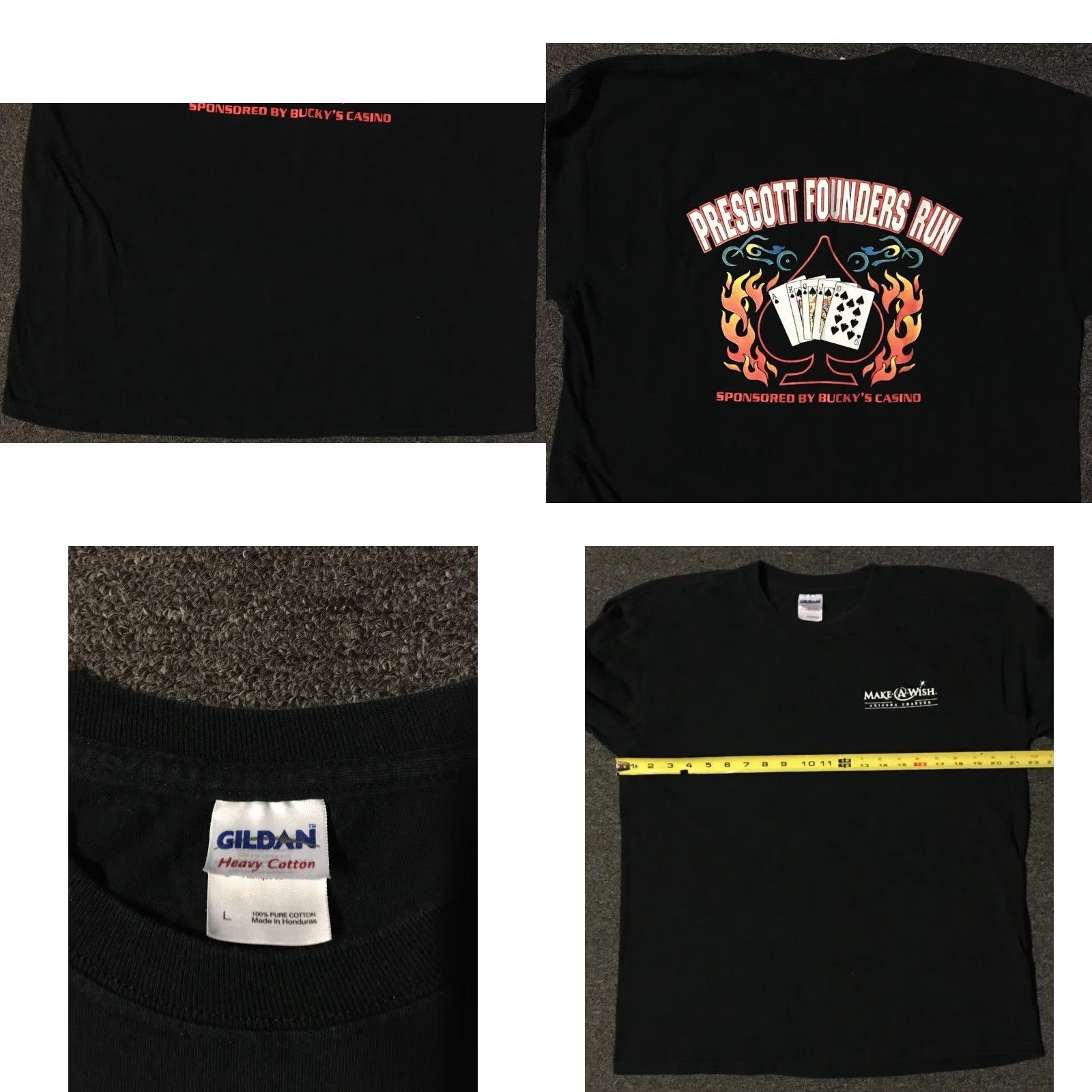 Vintage VINTAGE Arizona Casino Faded Flames Long Sleeve Shirt M Black 90s Grunge Biker Punk Skate CKY Harley Motorcycle USA 80s 90s pagm? Size US M / EU 48-50 / 2 - 8 Thumbnail